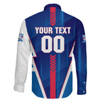 Personalized Western Bulldogs Family Matching Off The Shoulder Long Sleeve Dress and Hawaiian Shirt Modern Geometric Sports Graphic Style