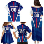 Personalized Western Bulldogs Family Matching Puletasi and Hawaiian Shirt Modern Geometric Sports Graphic Style