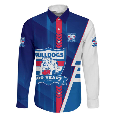 Personalized Western Bulldogs Family Matching Short Sleeve Bodycon Dress and Hawaiian Shirt Modern Geometric Sports Graphic Style