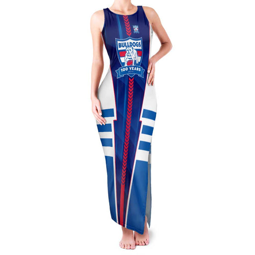 Personalized Western Bulldogs Family Matching Tank Maxi Dress and Hawaiian Shirt Modern Geometric Sports Graphic Style