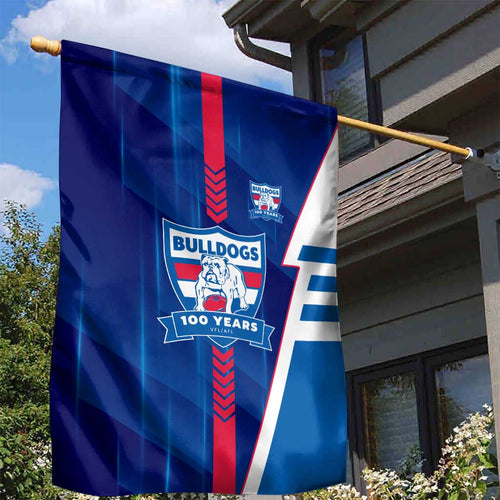 Western Bulldogs Garden Flag Modern Geometric Sports Graphic Style