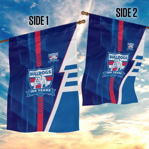 Western Bulldogs Garden Flag Modern Geometric Sports Graphic Style