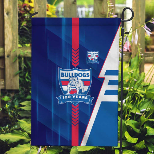 Western Bulldogs Garden Flag Modern Geometric Sports Graphic Style