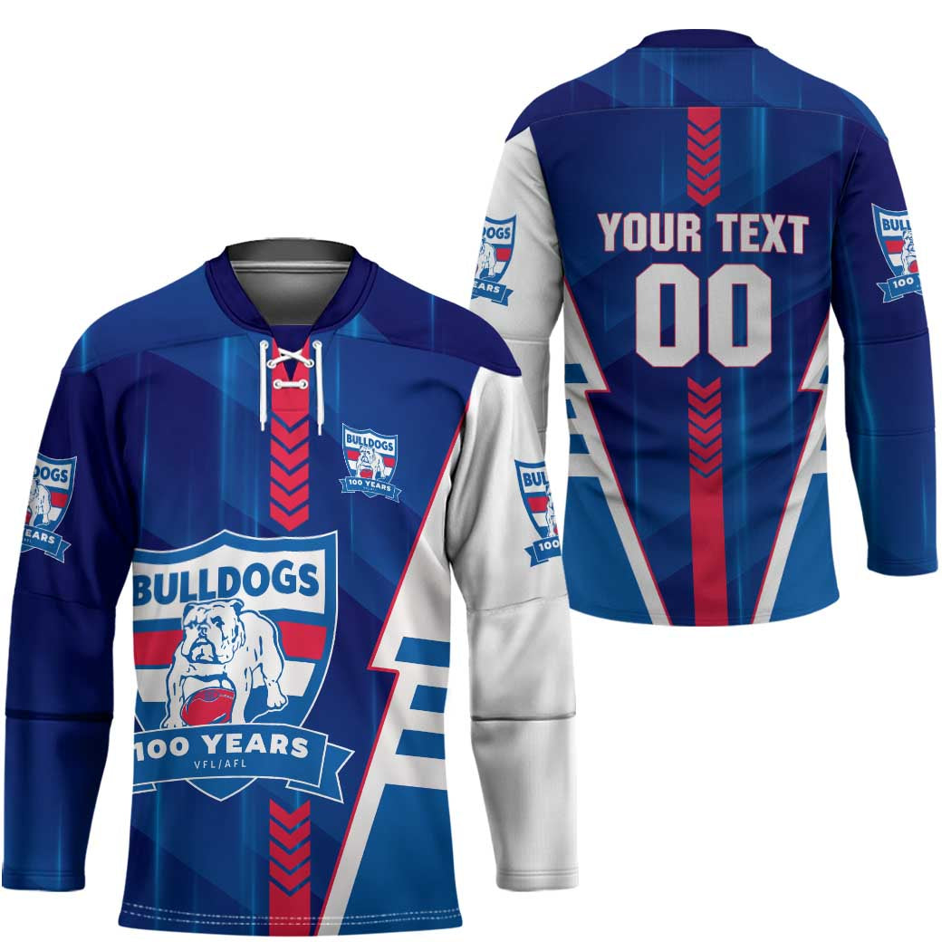 Personalized Western Bulldogs Hockey Jersey Modern Geometric Sports Graphic Style