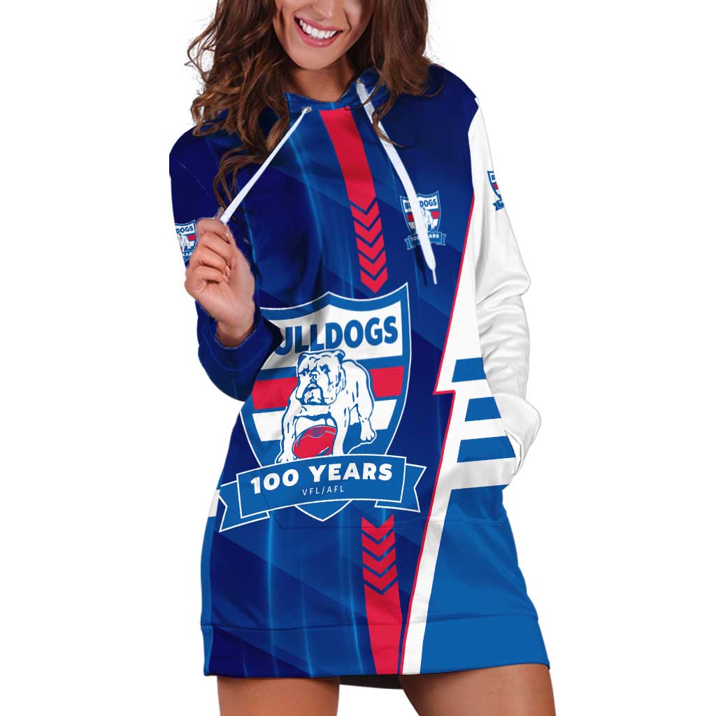 Personalized Western Bulldogs Hoodie Dress Modern Geometric Sports Graphic Style
