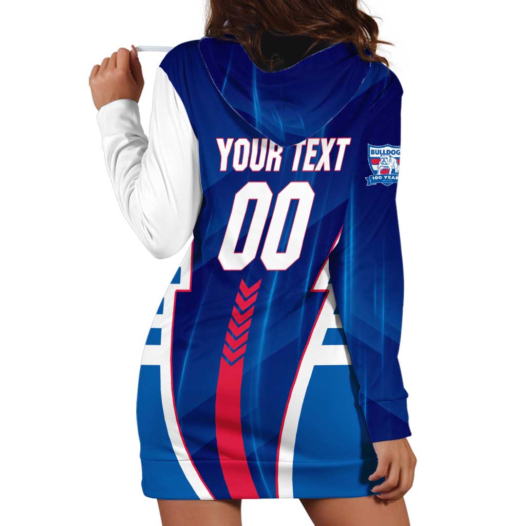 Personalized Western Bulldogs Hoodie Dress Modern Geometric Sports Graphic Style