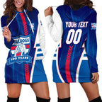 Personalized Western Bulldogs Hoodie Dress Modern Geometric Sports Graphic Style