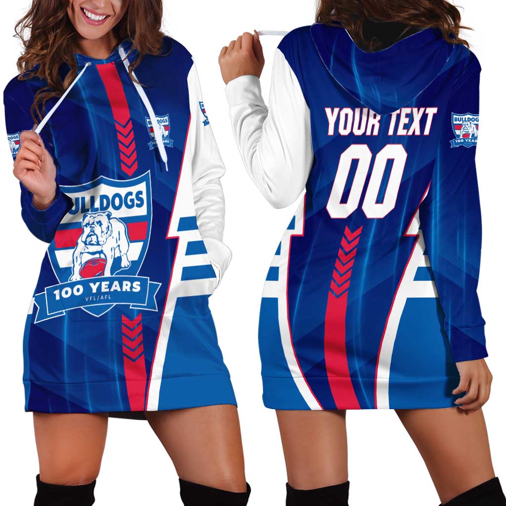 Personalized Western Bulldogs Hoodie Dress Modern Geometric Sports Graphic Style