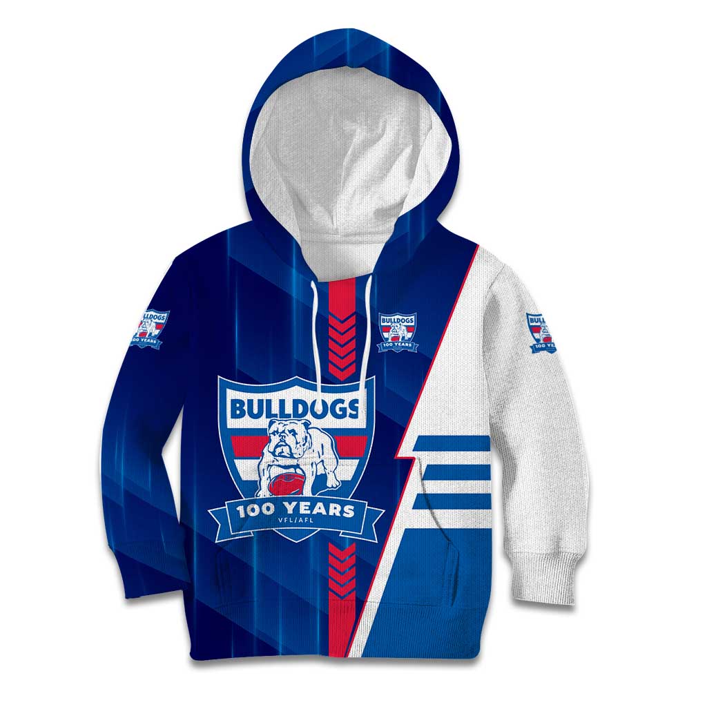 Personalized Western Bulldogs Kid Hoodie Modern Geometric Sports Graphic Style