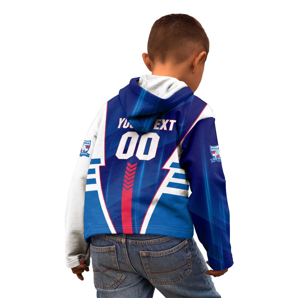 Personalized Western Bulldogs Kid Hoodie Modern Geometric Sports Graphic Style