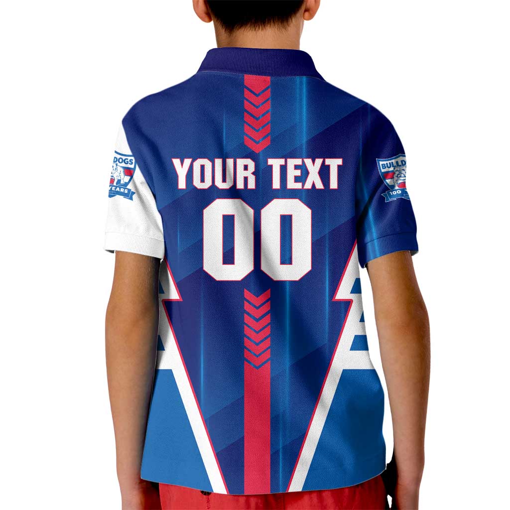 Personalized Western Bulldogs Kid Polo Shirt Modern Geometric Sports Graphic Style