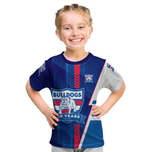Personalized Western Bulldogs Kid T Shirt Modern Geometric Sports Graphic Style