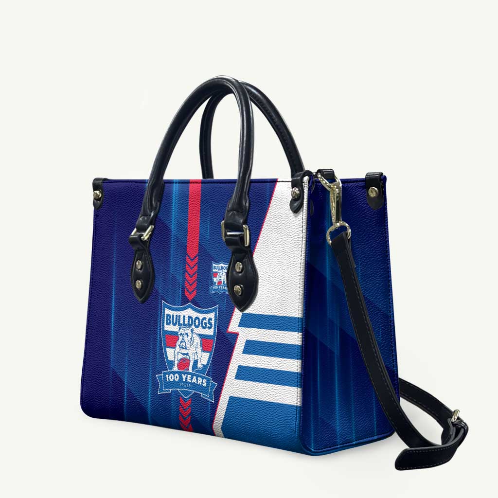 Western Bulldogs Leather Bag Modern Geometric Sports Graphic Style