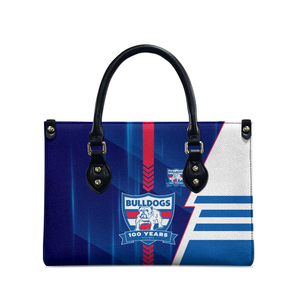 Western Bulldogs Leather Bag Modern Geometric Sports Graphic Style