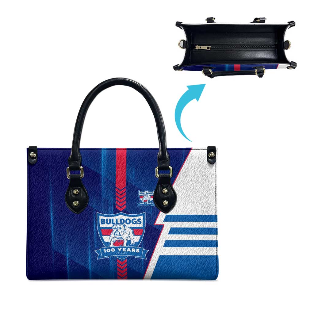 Western Bulldogs Leather Bag Modern Geometric Sports Graphic Style