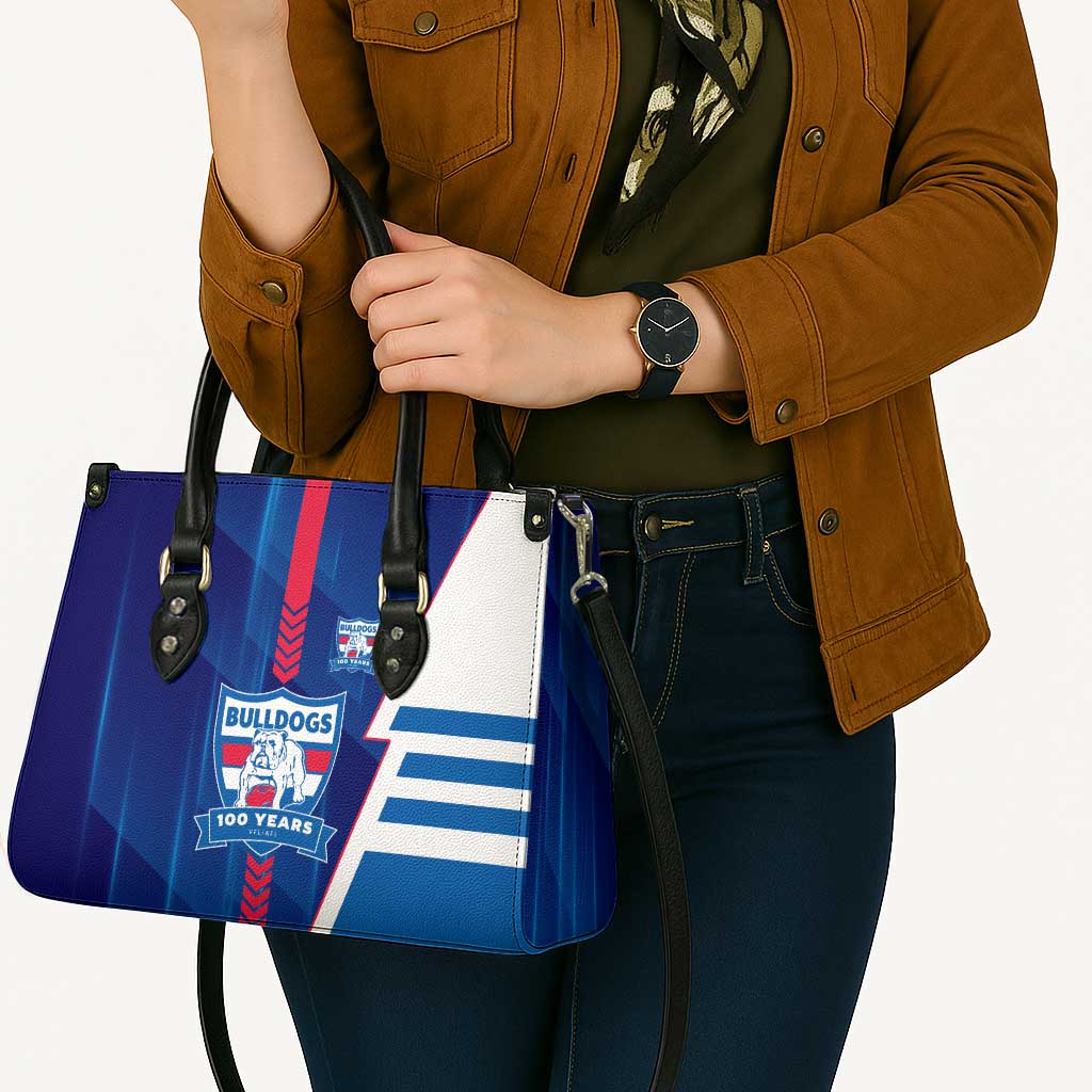 Western Bulldogs Leather Bag Modern Geometric Sports Graphic Style