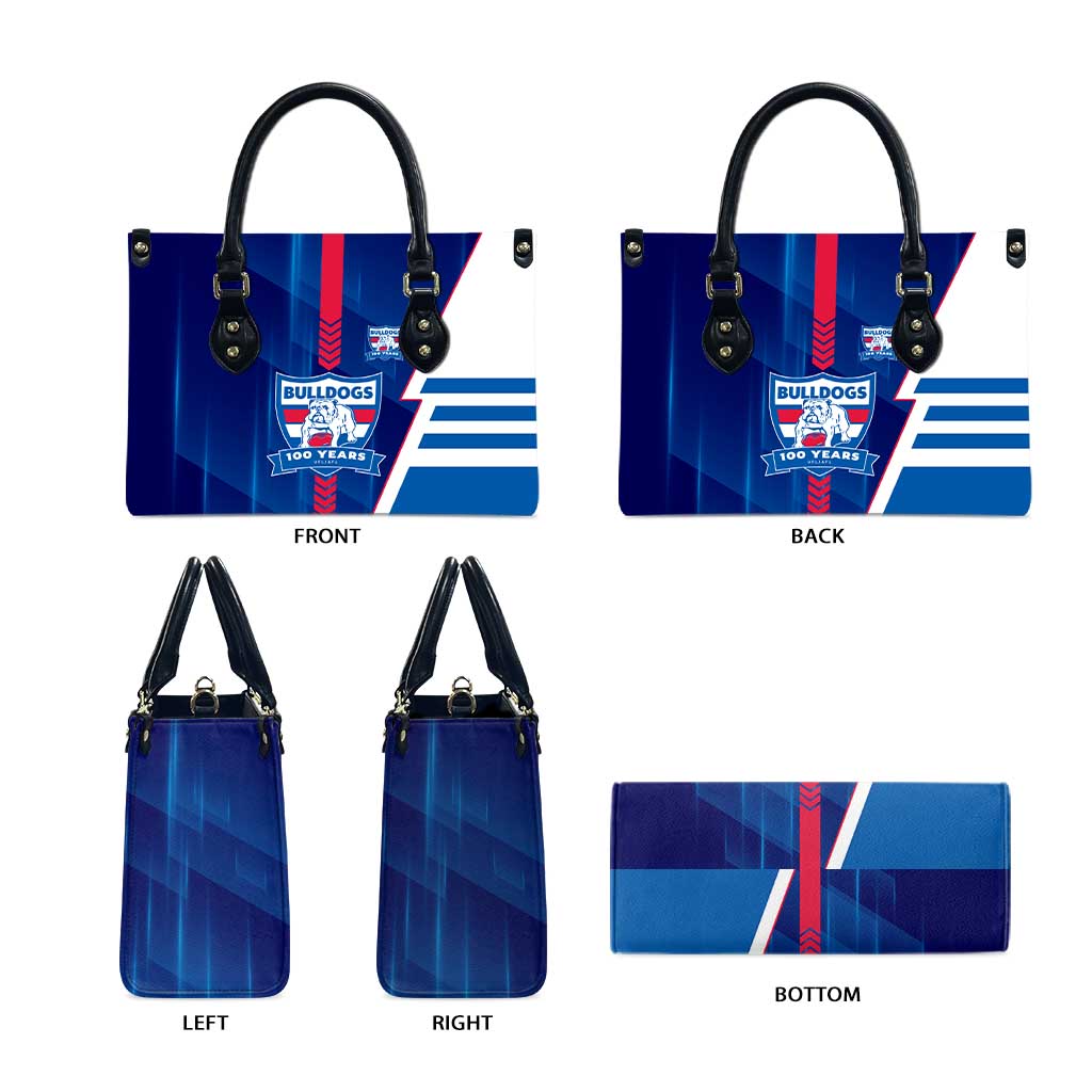 Western Bulldogs Leather Bag Modern Geometric Sports Graphic Style