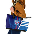 Western Bulldogs Leather Tote Bag Modern Geometric Sports Graphic Style