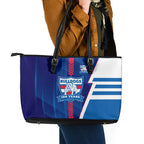 Western Bulldogs Leather Tote Bag Modern Geometric Sports Graphic Style