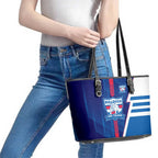 Western Bulldogs Leather Tote Bag Modern Geometric Sports Graphic Style