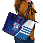 Western Bulldogs Leather Tote Bag Modern Geometric Sports Graphic Style