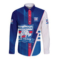 Personalized Western Bulldogs Long Sleeve Button Shirt Modern Geometric Sports Graphic Style