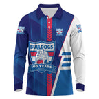 Personalized Western Bulldogs Long Sleeve Polo Shirt Modern Geometric Sports Graphic Style