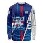 Personalized Western Bulldogs Long Sleeve Shirt Modern Geometric Sports Graphic Style