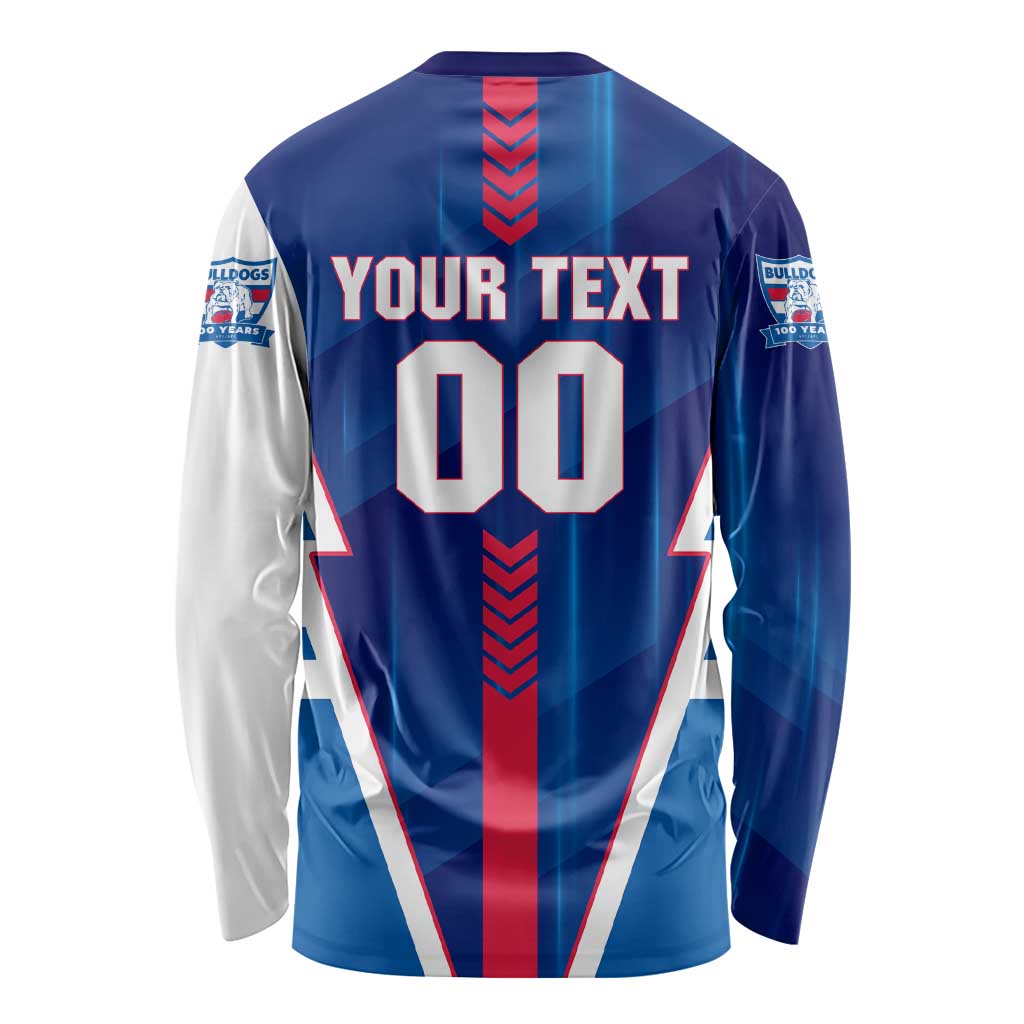 Personalized Western Bulldogs Long Sleeve Shirt Modern Geometric Sports Graphic Style