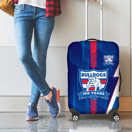 Western Bulldogs Luggage Cover Modern Geometric Sports Graphic Style
