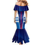 Personalized Western Bulldogs Mermaid Dress Modern Geometric Sports Graphic Style