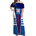 Personalized Western Bulldogs Off Shoulder Maxi Dress Modern Geometric Sports Graphic Style