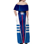 Personalized Western Bulldogs Off Shoulder Maxi Dress Modern Geometric Sports Graphic Style