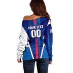 Personalized Western Bulldogs Off Shoulder Sweater Modern Geometric Sports Graphic Style