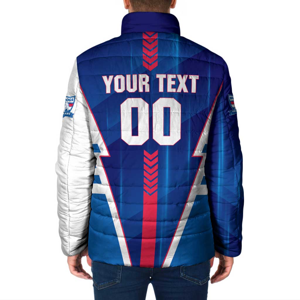 Personalized Western Bulldogs Padded Jacket Modern Geometric Sports Graphic Style