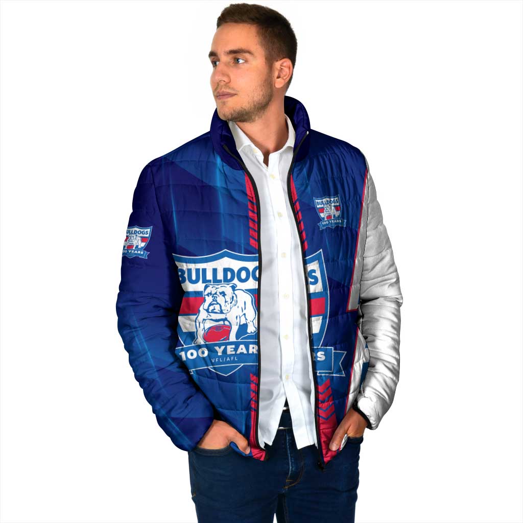 Personalized Western Bulldogs Padded Jacket Modern Geometric Sports Graphic Style