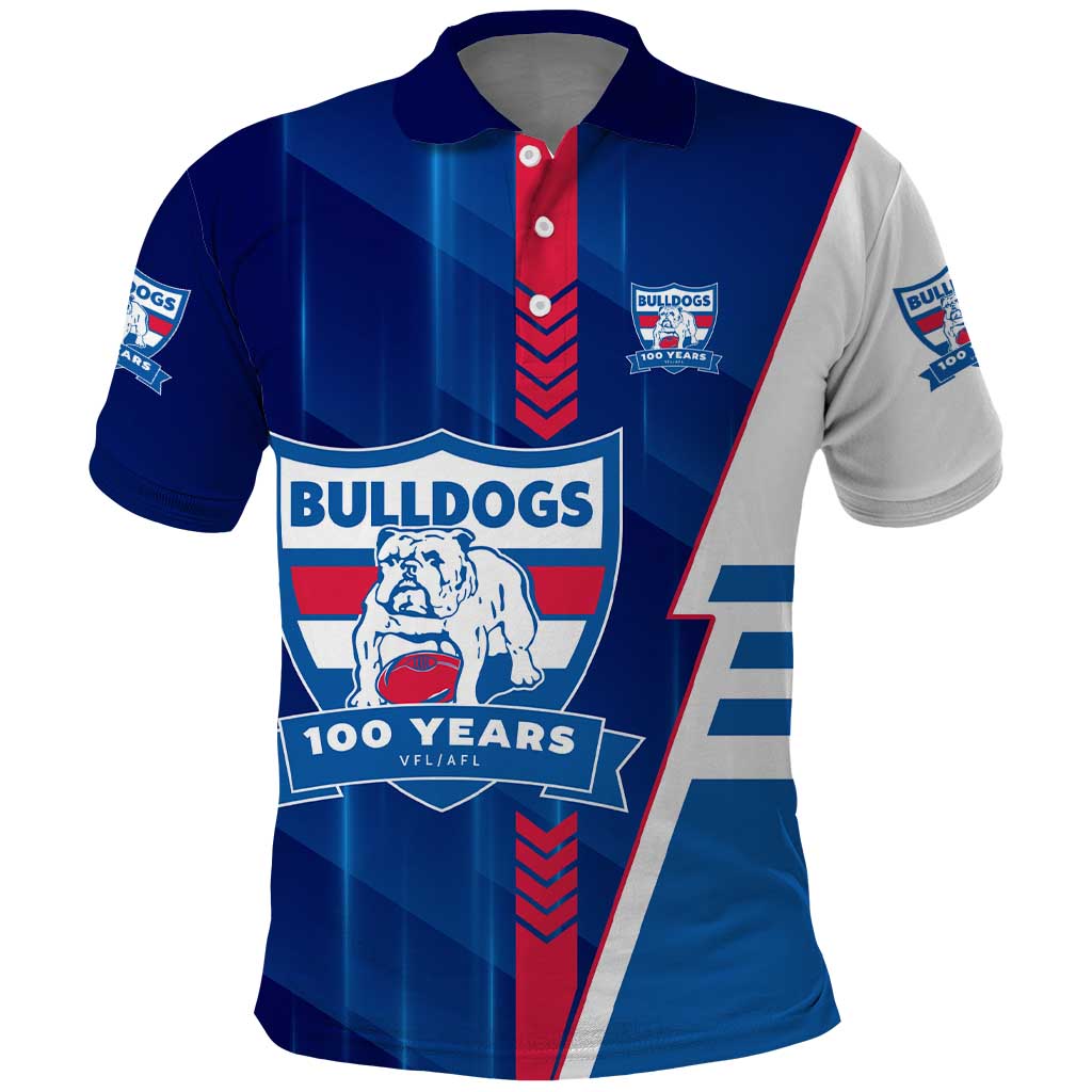 Personalized Western Bulldogs Polo Shirt Modern Geometric Sports Graphic Style