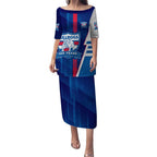 Personalized Western Bulldogs Puletasi Modern Geometric Sports Graphic Style