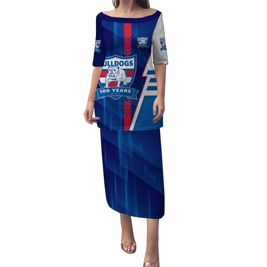 Personalized Western Bulldogs Puletasi Modern Geometric Sports Graphic Style