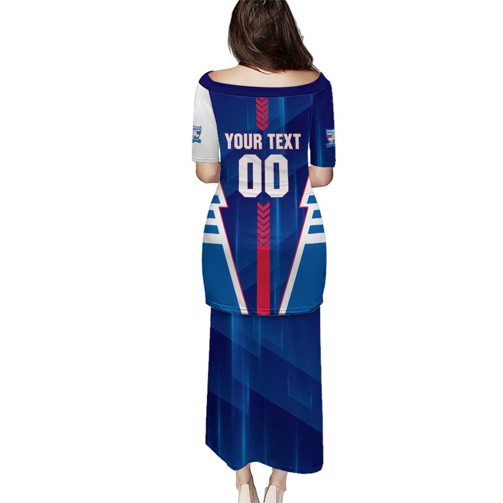 Personalized Western Bulldogs Puletasi Modern Geometric Sports Graphic Style