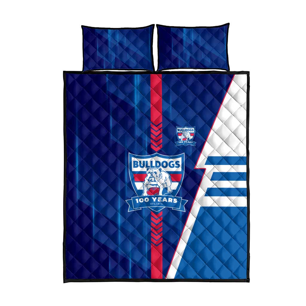 Western Bulldogs Quilt Bed Set Modern Geometric Sports Graphic Style