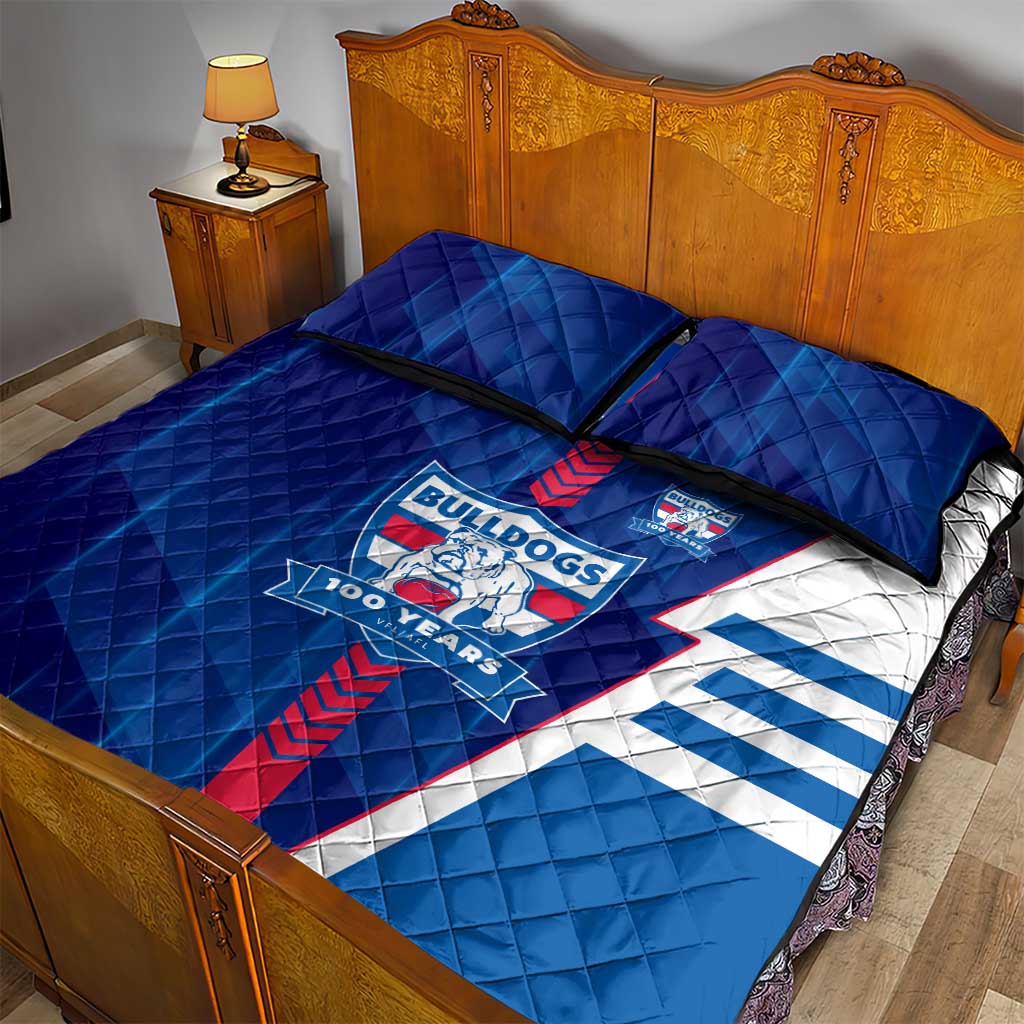 Western Bulldogs Quilt Bed Set Modern Geometric Sports Graphic Style
