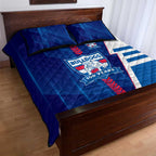 Western Bulldogs Quilt Bed Set Modern Geometric Sports Graphic Style