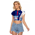 Personalized Western Bulldogs Raglan Cropped T Shirt Modern Geometric Sports Graphic Style