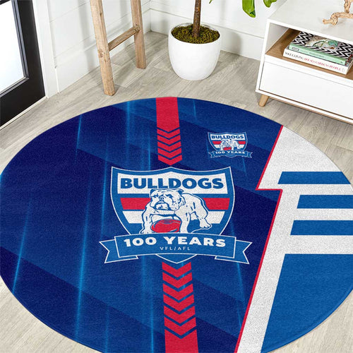 Western Bulldogs Round Carpet Modern Geometric Sports Graphic Style