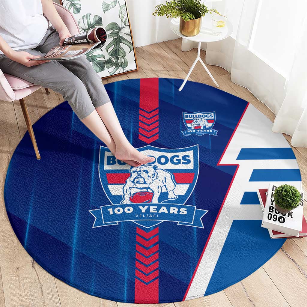 Western Bulldogs Round Carpet Modern Geometric Sports Graphic Style
