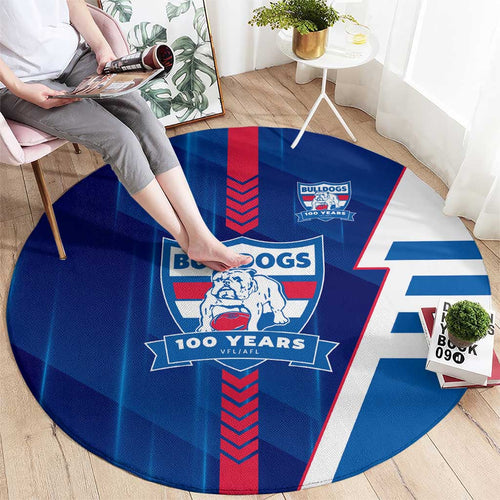 Western Bulldogs Round Carpet Modern Geometric Sports Graphic Style
