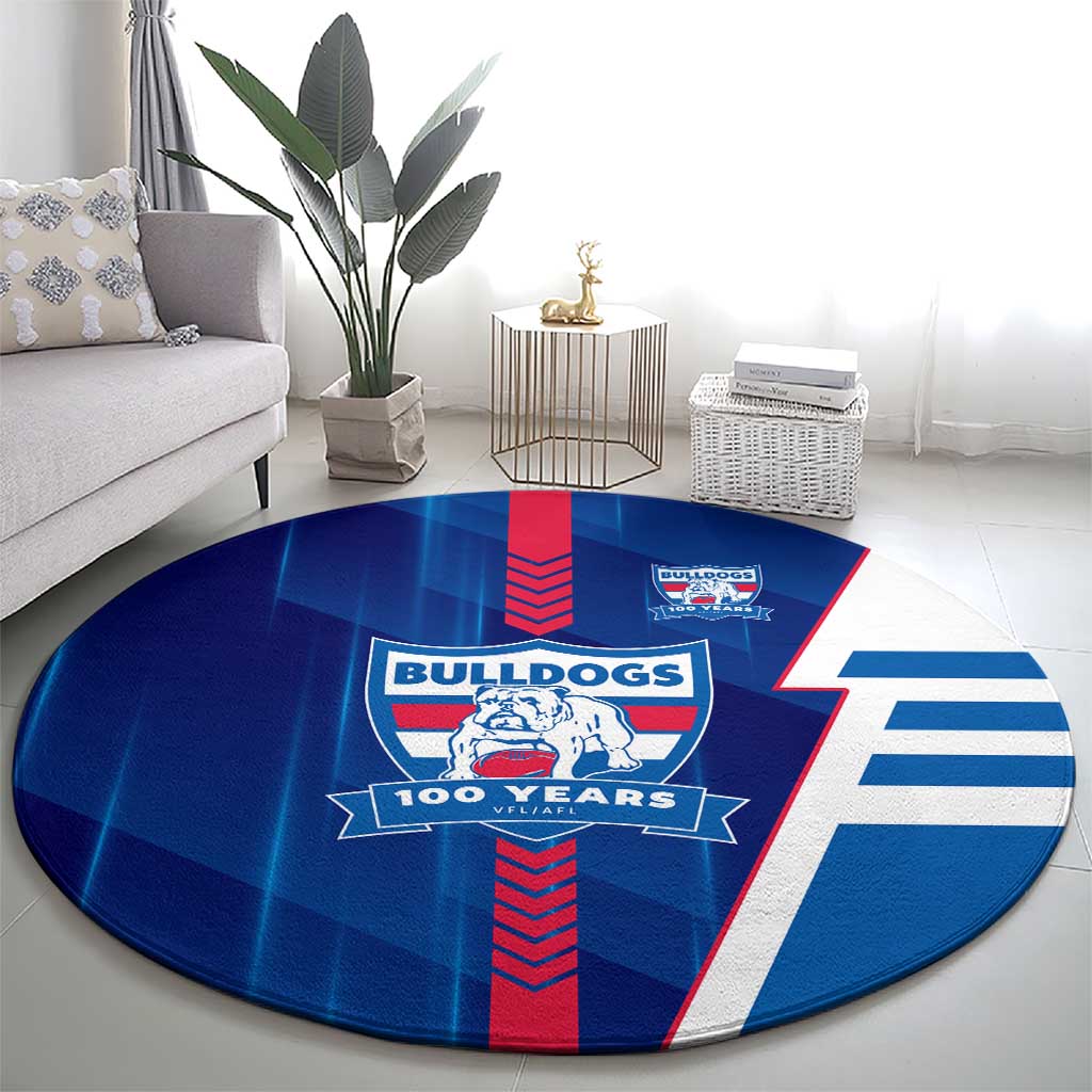 Western Bulldogs Round Carpet Modern Geometric Sports Graphic Style