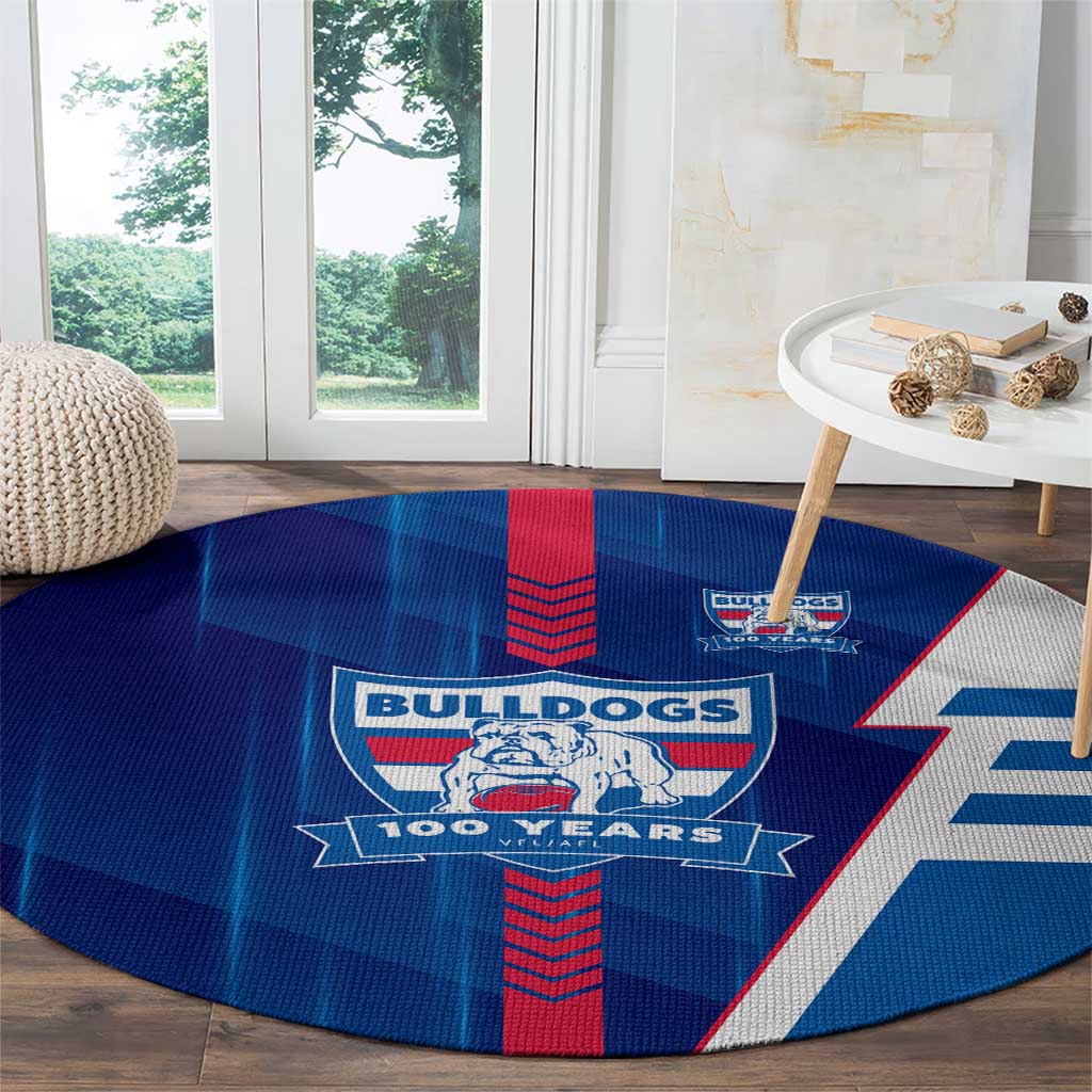 Western Bulldogs Round Carpet Modern Geometric Sports Graphic Style
