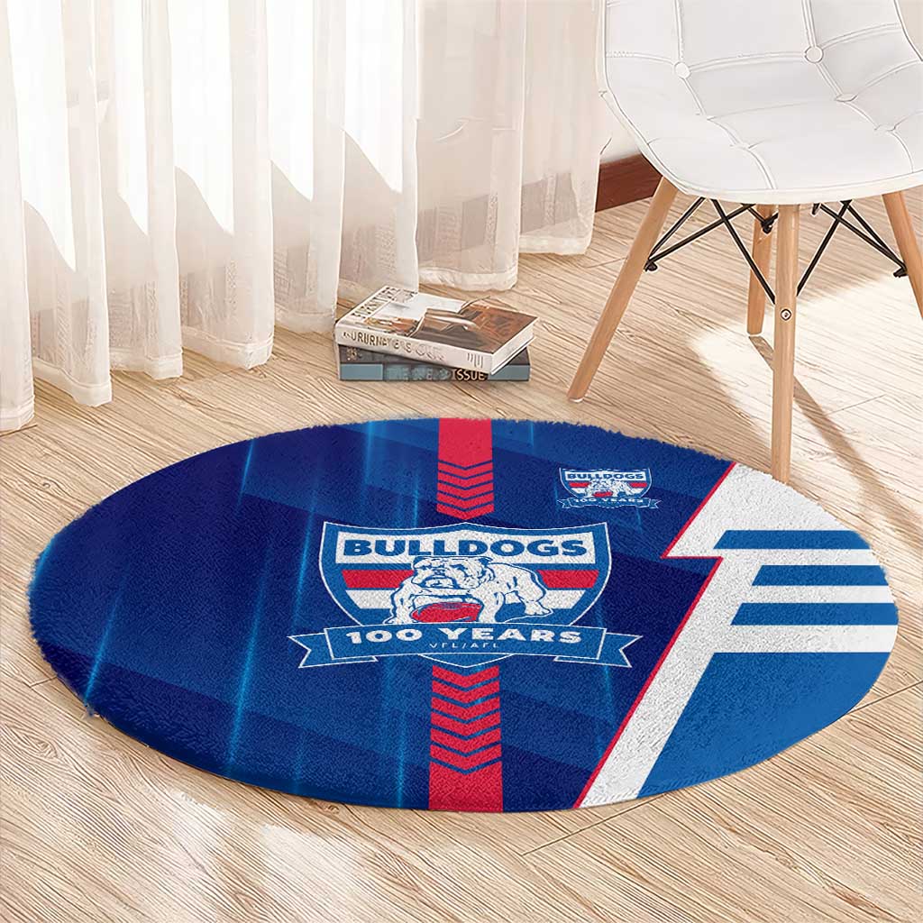 Western Bulldogs Round Carpet Modern Geometric Sports Graphic Style